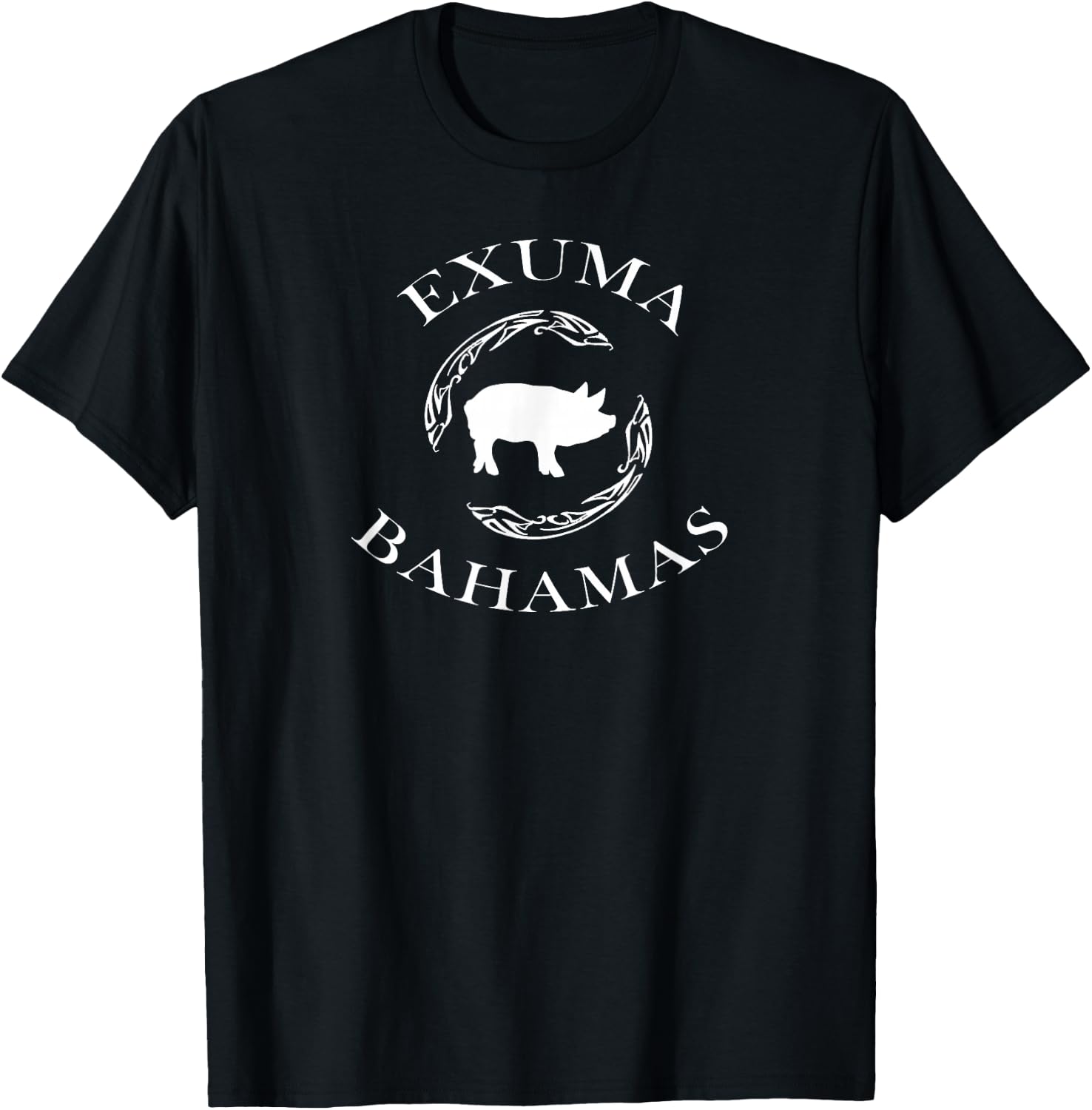 Swimming Pigs Of The Exumas, Bahamas Vacation Souvenir T-Shirt - T-Shirt | Black