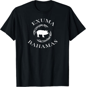 Swimming Pigs Of The Exumas, Bahamas Vacation Souvenir T-Shirt - T-Shirt | Black