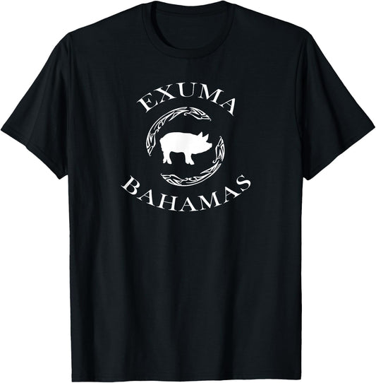 Swimming Pigs Of The Exumas, Bahamas Vacation Souvenir T-Shirt - T-Shirt | Black