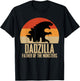 Dinosaur Dad Monsters Father's Day Dadzilla Dino Sunset T-Shirt - T-Shirt | Black