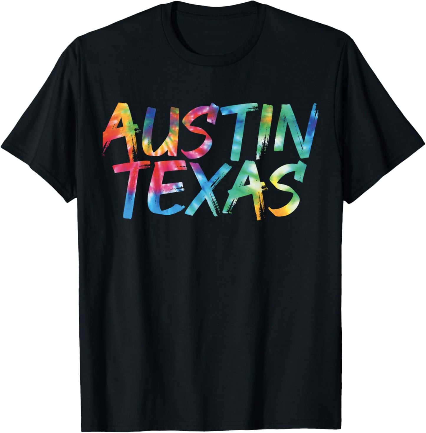 Austin Texas Tie Dye Awesome Vintage Inspired Streetwear T-Shirt - T-Shirt | Black
