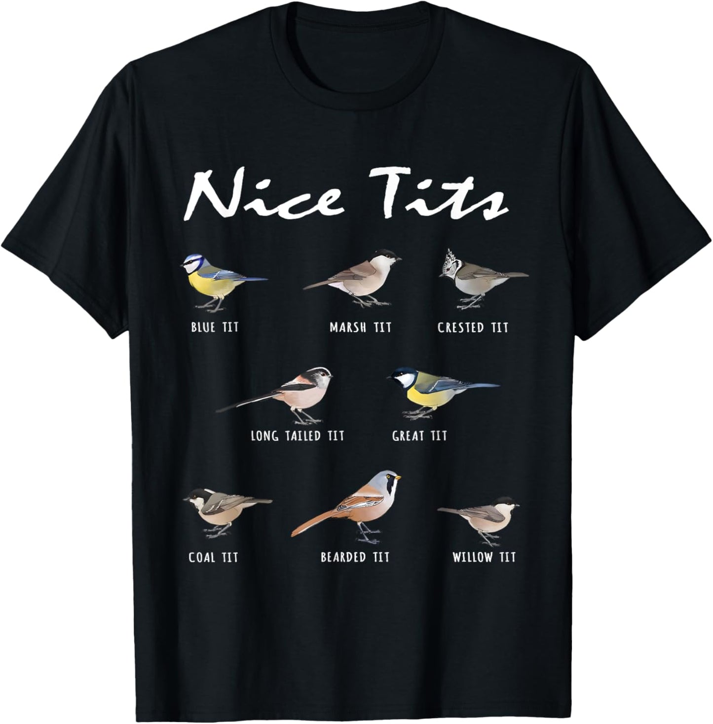 Nice Tits Jigfoxy Bird Fowl Language Bird Bird Watching T-Shirt - T-Shirt | Black