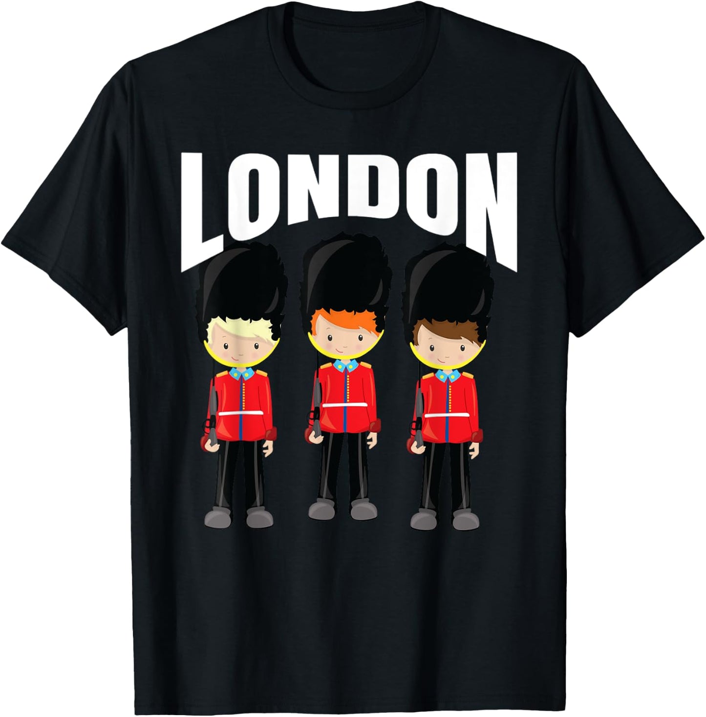 Cute Souvenir London Queens Buckingham Palace Guards Memento T-Shirt - T-Shirt | Black