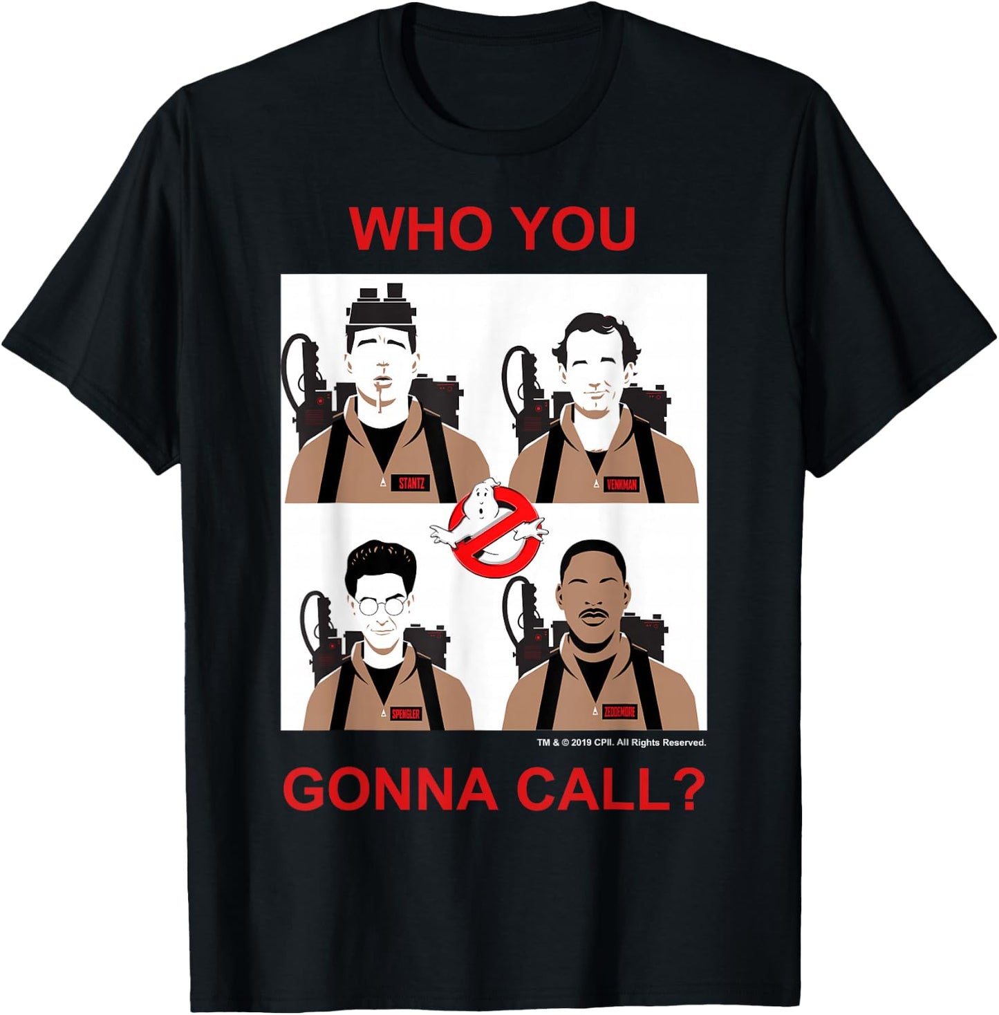 Ghostbusters Who You Gonna Call Group Shot Panels T-Shirt - T-Shirt | Black