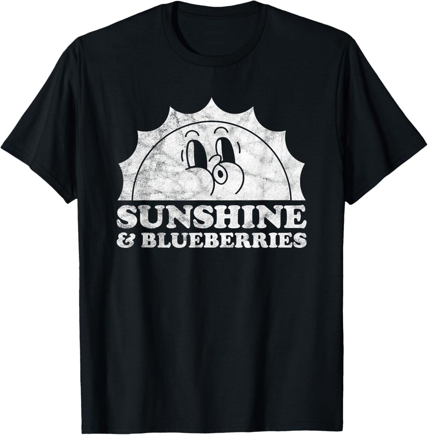 Sunshine and Blueberries Retro Vintage Sun Blueberry Men Women Kids T-Shirt - T-Shirt | Black