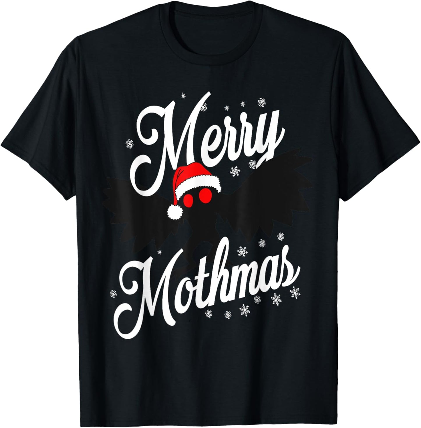 Merry Mothmas Santa Mothman Cute Mothman Christmas Pajama T-Shirt - T-Shirt | Black