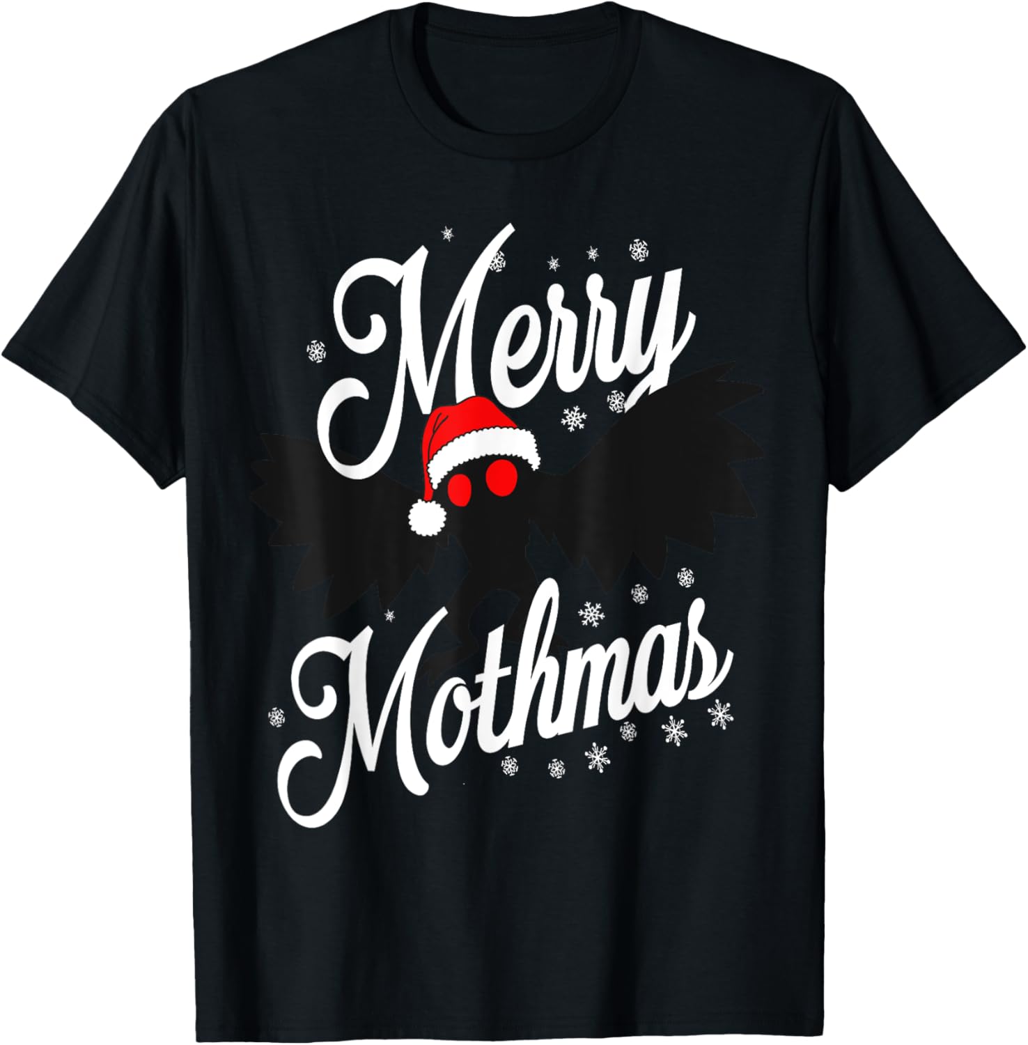 Merry Mothmas Santa Mothman Cute Mothman Christmas Pajama T-Shirt - T-Shirt | Black