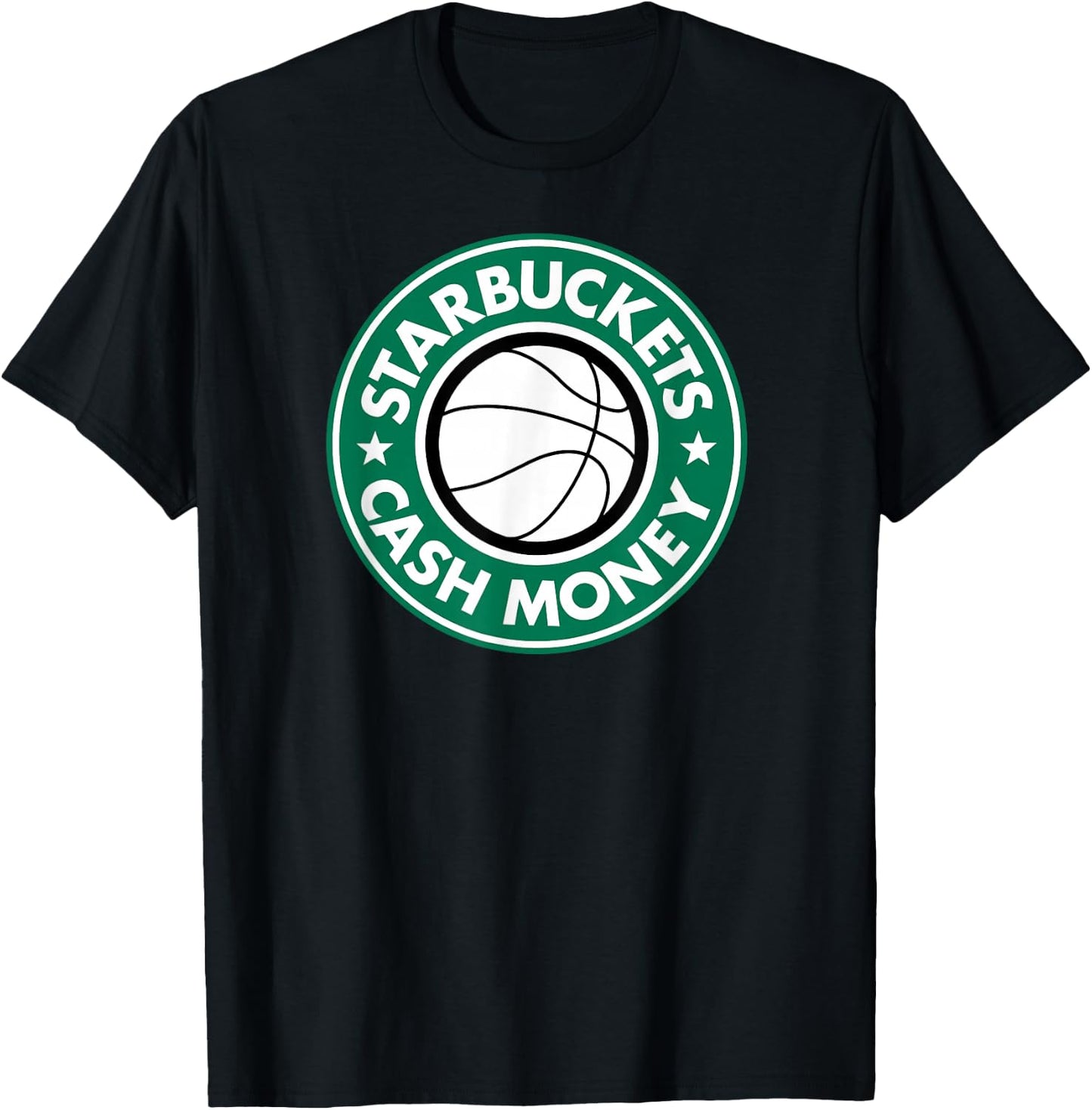 Starbuckets Cash Money Basketball T-Shirt - T-Shirt | Black