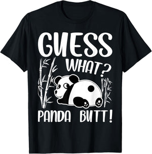 Funny Kawaii Panda Lover - Guess What Panda Butt T-Shirt - T-Shirt | Black