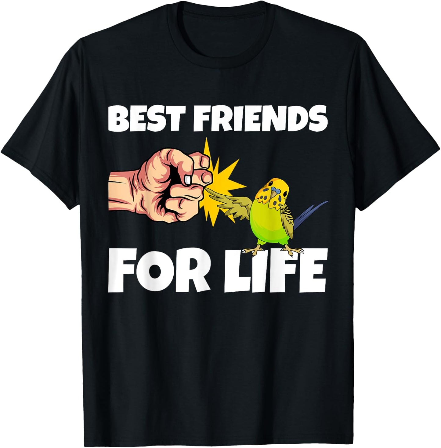Budgie Best Friends for Life Parakeet Budgerigar Gift T-Shirt - T-Shirt | Black