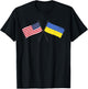 USA Ukraine Crossed Flags American Ukrainian Friendship T-Shirt - T-Shirt | Black