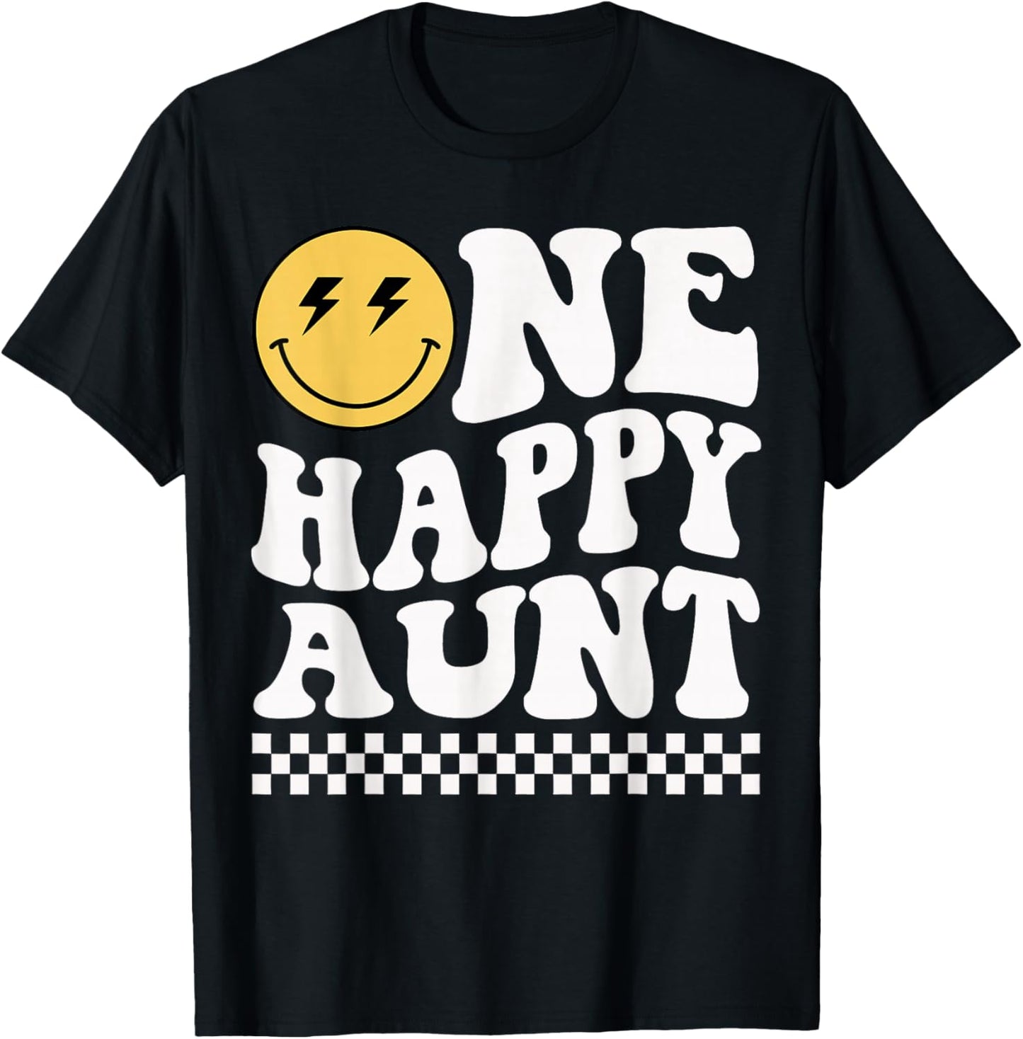 One Happy Dude Aunt 1st Birthday Family Matching T-Shirt - T-Shirt | Black