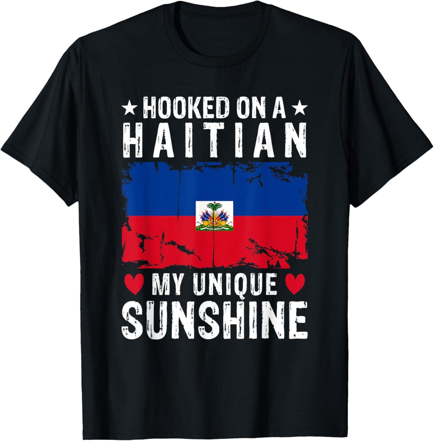 Haitian Boyfriend Girlfriend Wife Husband Haiti Flag T-Shirt - T-Shirt | Black