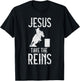 Jesus Take The Reins Cowgirl Mama Barrel Racing Mom T-Shirt - T-Shirt | Black