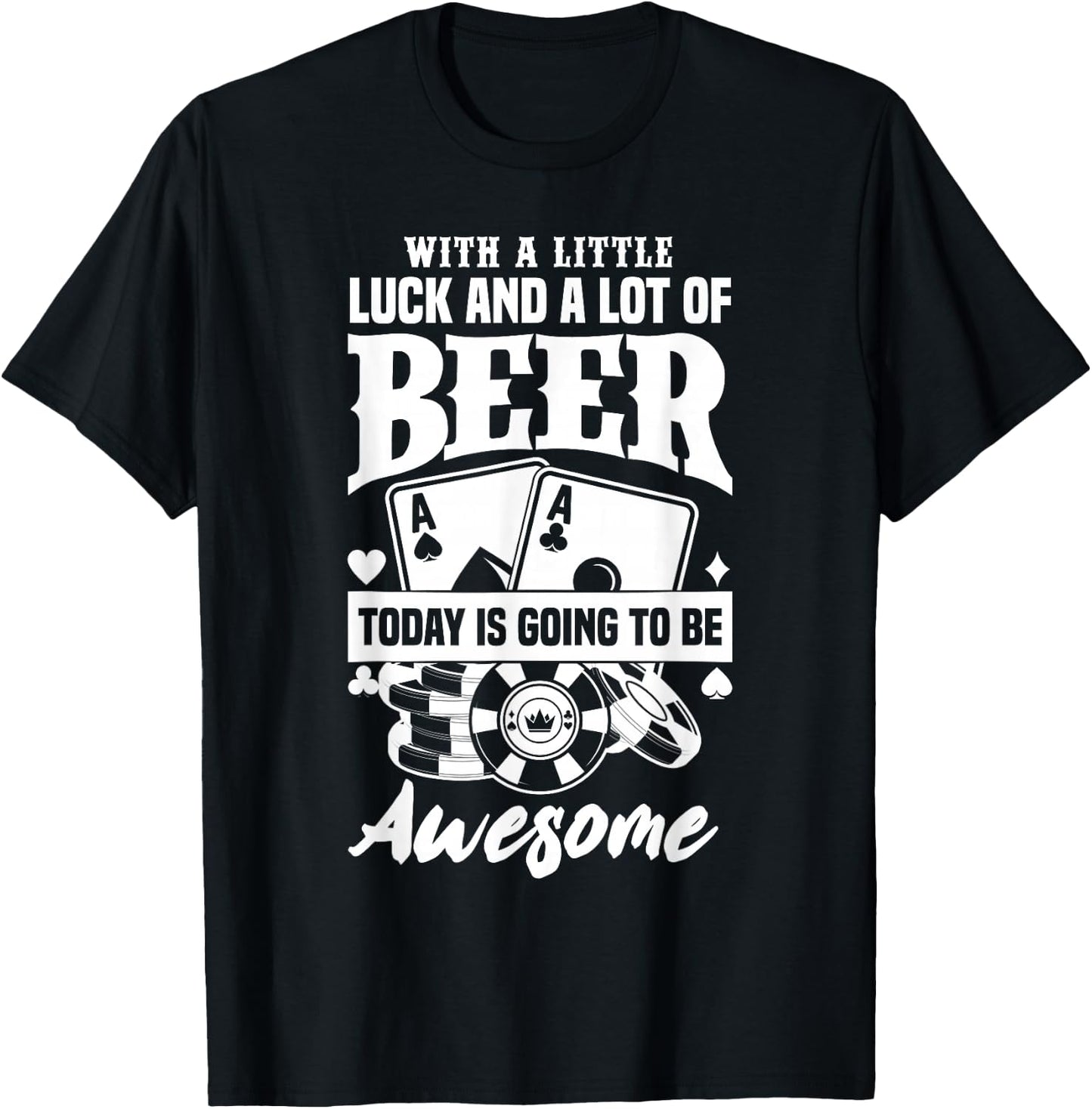 Funny Slot Machine Beer Casino Las Vegas Gambling Gambler T-Shirt - T-Shirt | Black