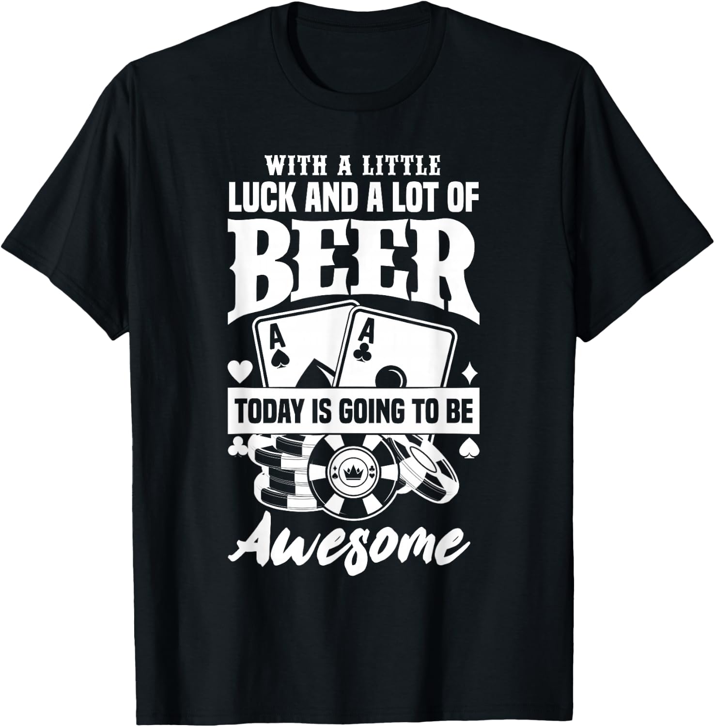 Funny Slot Machine Beer Casino Las Vegas Gambling Gambler T-Shirt - T-Shirt | Black