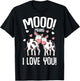 Cow Moo Women Kids Girls T-Shirt - T-Shirt | Black