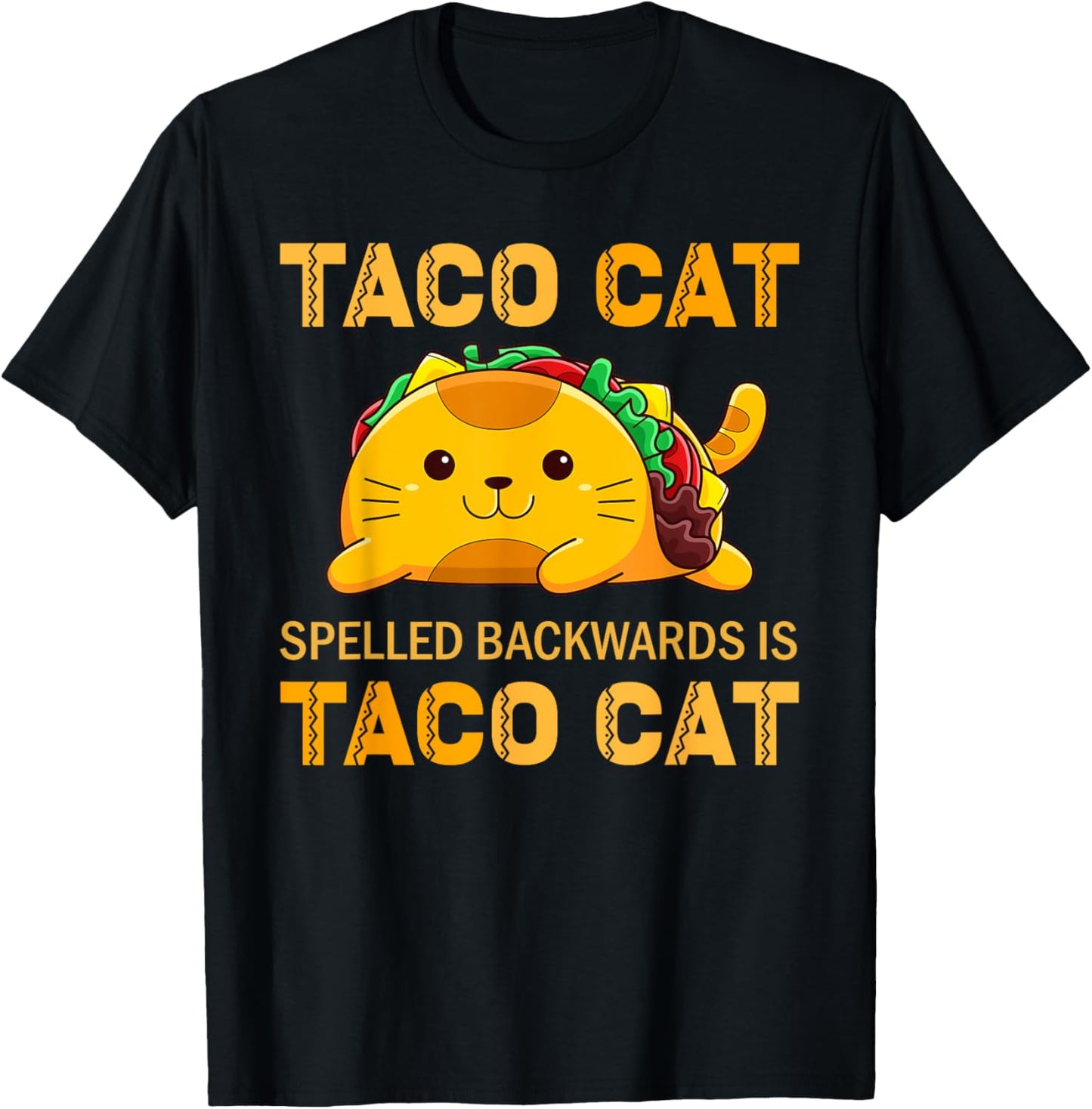 TacoCat for Kids Taco Cat Cinco de Mayo TacoCat Kids Cat T-Shirt - T-Shirt | Black