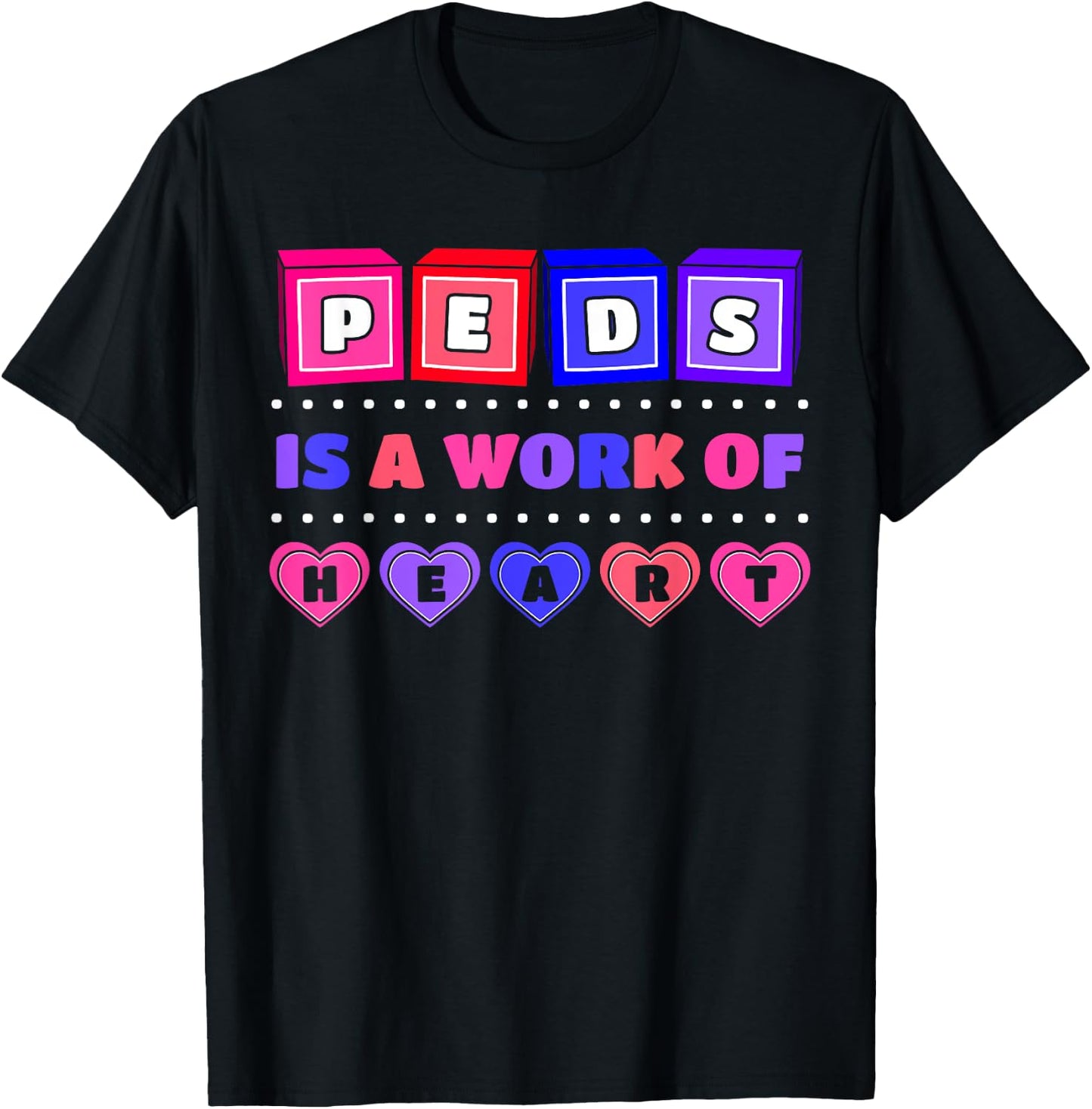 Pediatric Pediatrician Doctor Nurse Therapist Heart Gift T-Shirt - T-Shirt | Black