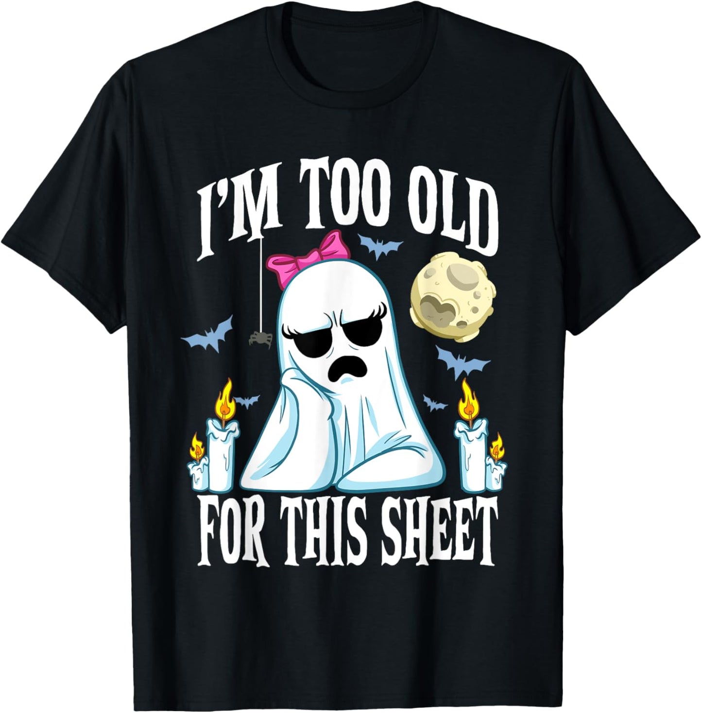 Funny Halloween Ghost Face Costume Adult T-Shirt - T-Shirt | Black