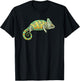 Veiled Chameleon Reptile Colorful Lizard Conehead Chameleon T-Shirt - T-Shirt | Black