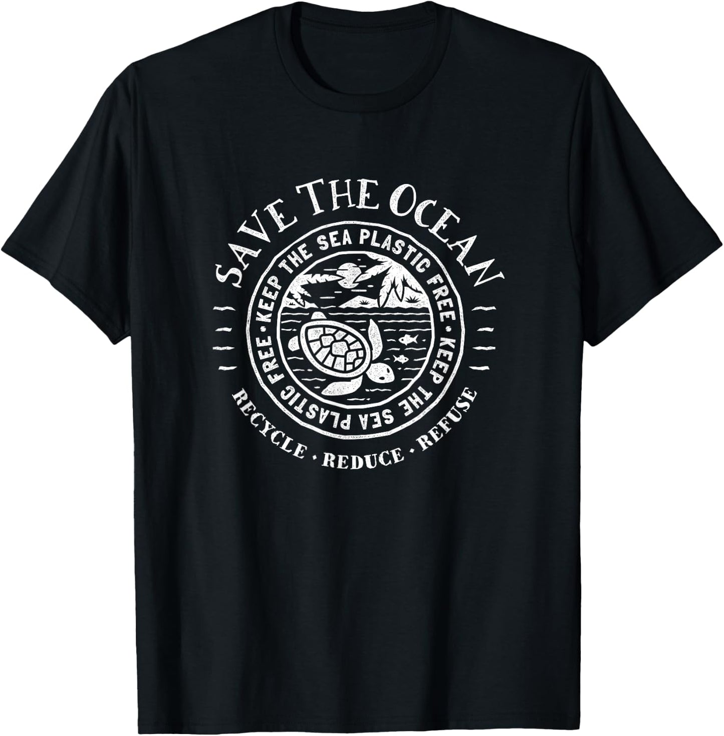 Ocean Conservancy - Please Keep Sea Plastic Free T-Shirt - T-Shirt | Black