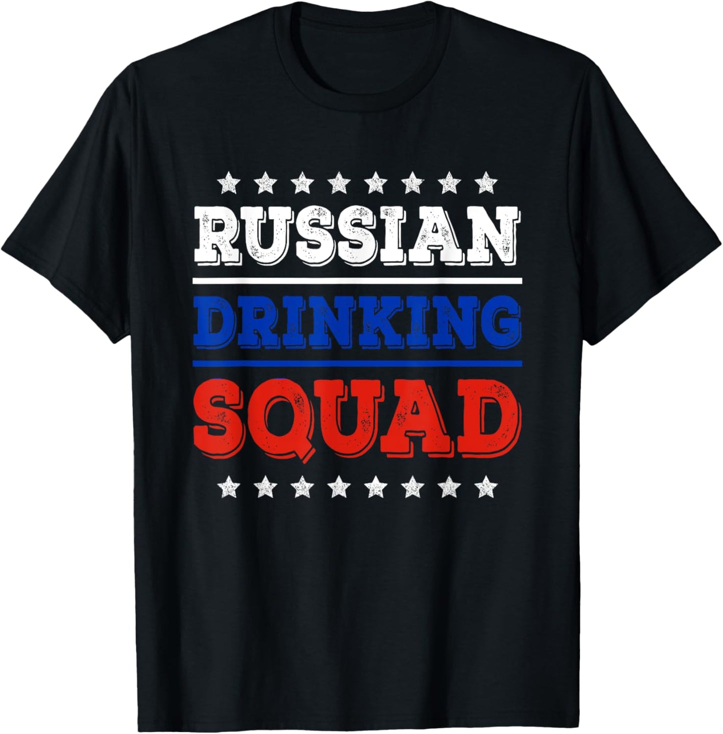 Russian Drinking Squad Russia Flag Funny Drinking T-Shirt - T-Shirt | Black