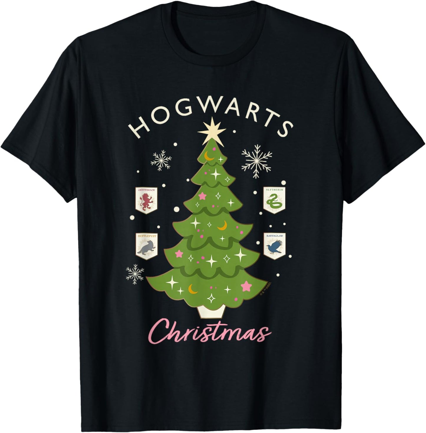 Harry Potter Hogwarts Christmas Tree T-Shirt - T-Shirt | Black