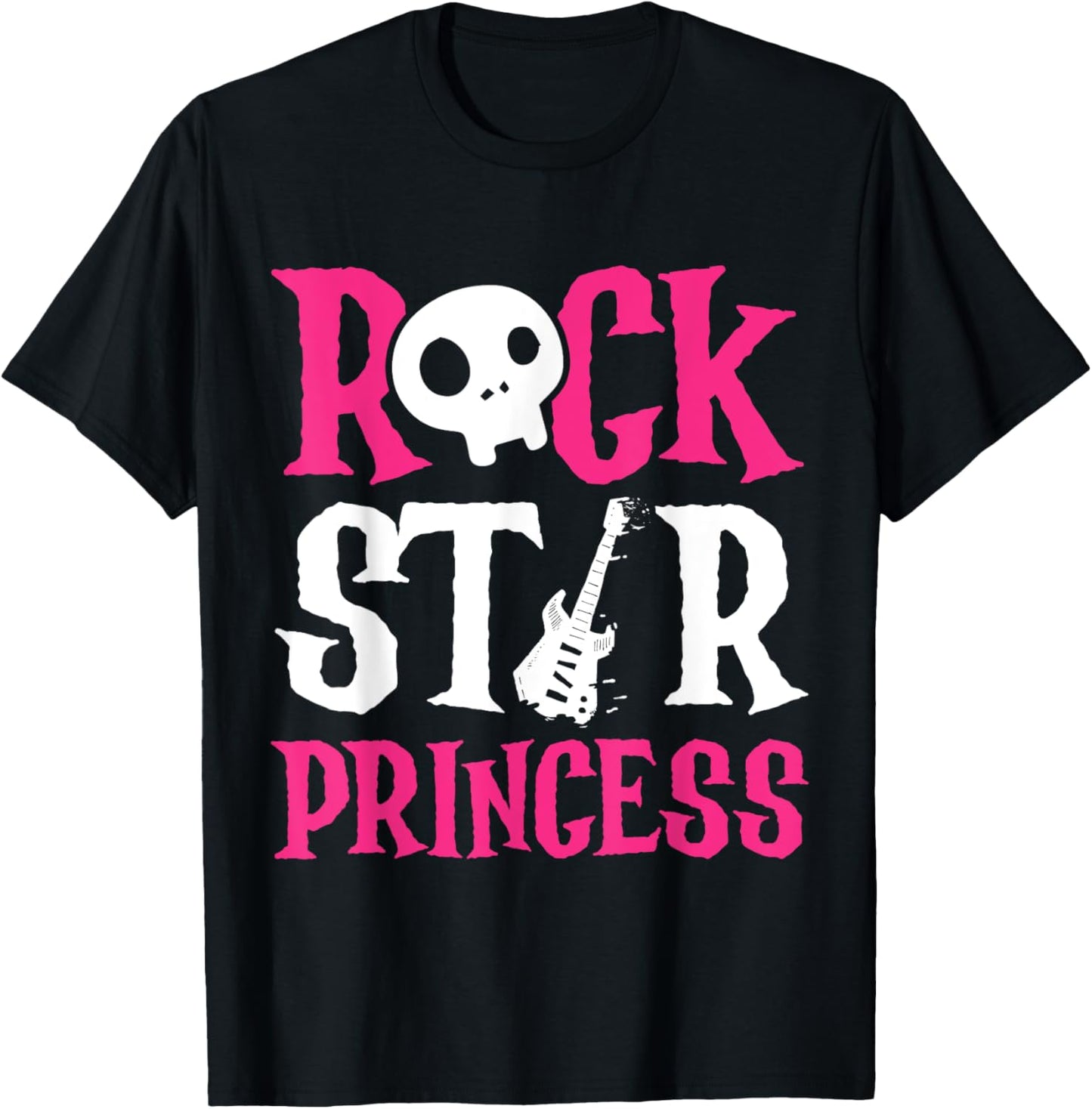 Rockstar Birthday Girl Rock Star Princess Party Music T-Shirt - T-Shirt | Black