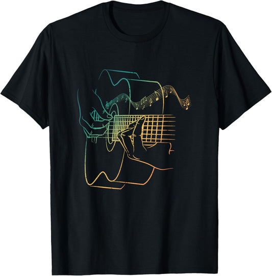Cool Acoustic Guitar Women Acoustic Guitar Player T-Shirt - T-Shirt | Black