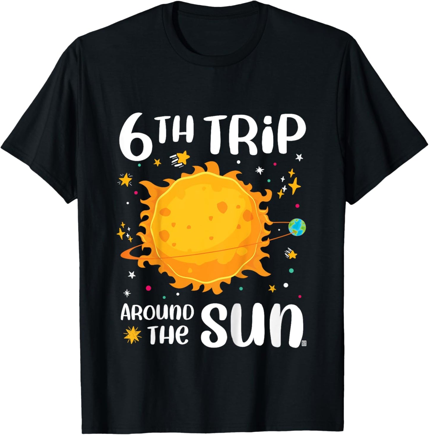 6th Birthday 6th Trip Around The Sun T-Shirt - T-Shirt | Black