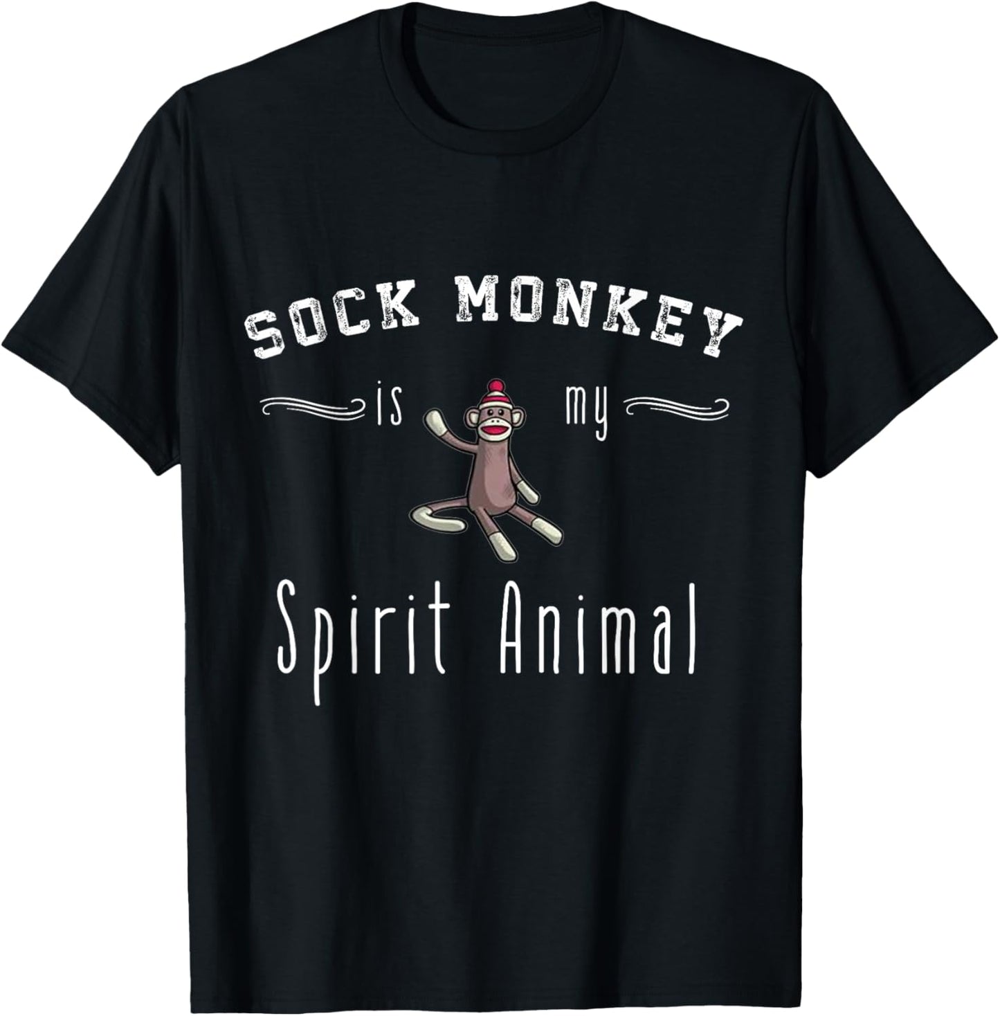 Sock Monkey Design My Spirit Animal Funny Sock Monkey Gifts T-Shirt - T-Shirt | Black