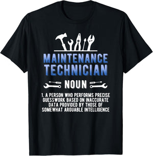 Maintenance Technician Definition Maintenance Tech T-Shirt - T-Shirt | Black