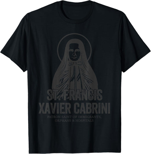 Catholicism St. Francis Xavier Cabrini Jesus Christian Saint T-Shirt - T-Shirt | Black
