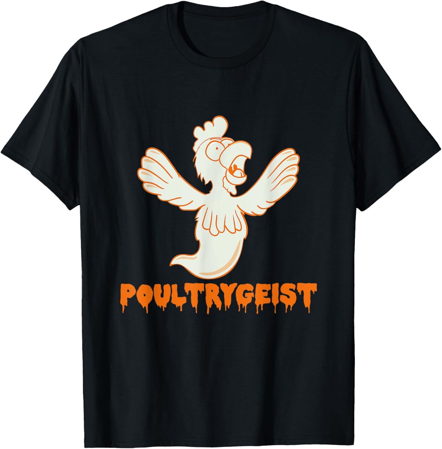 Poultrygeist Funny Chicken Ghost Pun T-Shirt - T-Shirt | Black