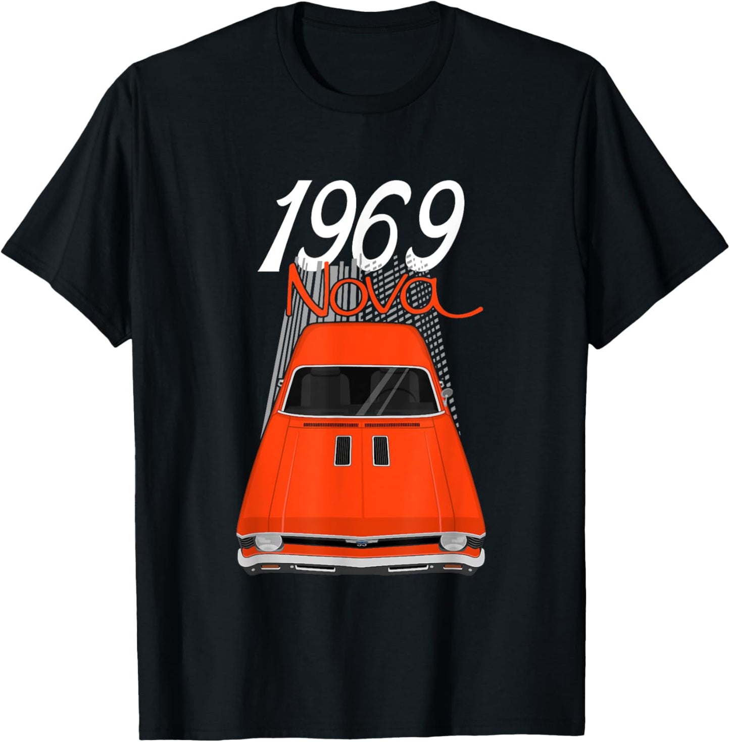 1969 69 Chevys Nova 2 Classic Car Old School Muscle Car T-Shirt - T-Shirt | Black