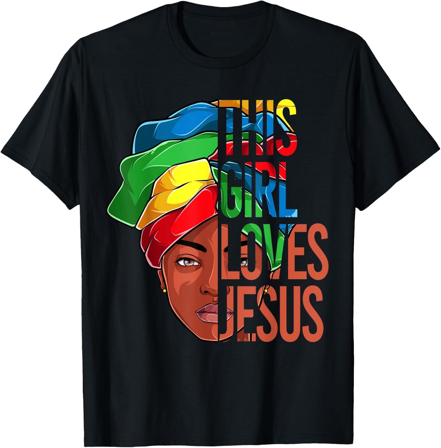 African American Apparel, Girl loves Jesus Christian Black T-Shirt - T-Shirt | Black