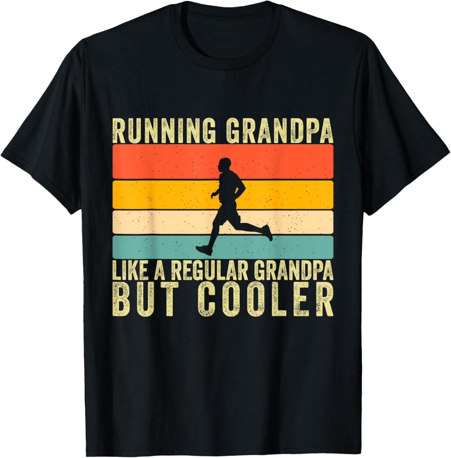 Running Grandpa Father Day Design Runner Grandfather T-Shirt - T-Shirt | Black