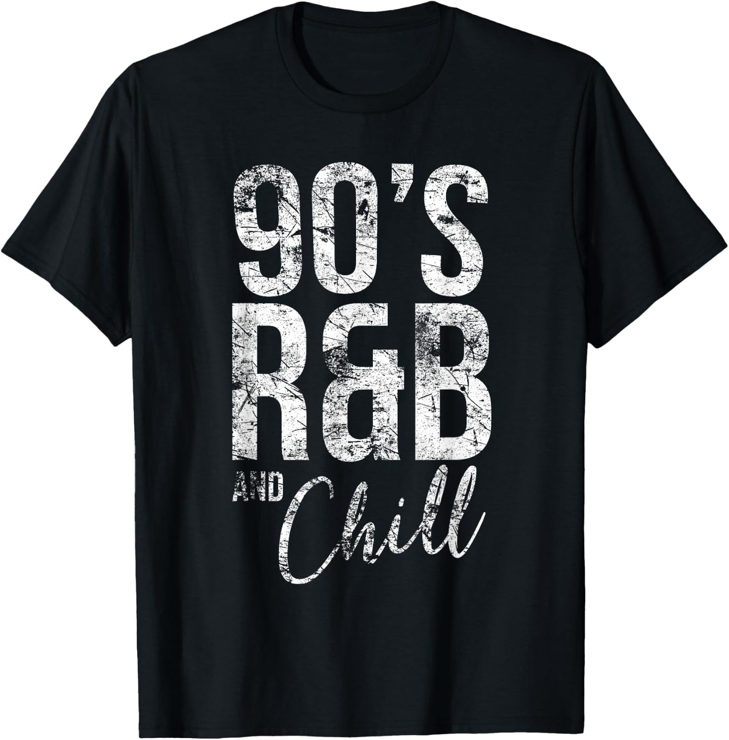 Vintage Retro Cool I Love 90's R&B & Chill R&B Music Lovers T-Shirt - T-Shirt | Black