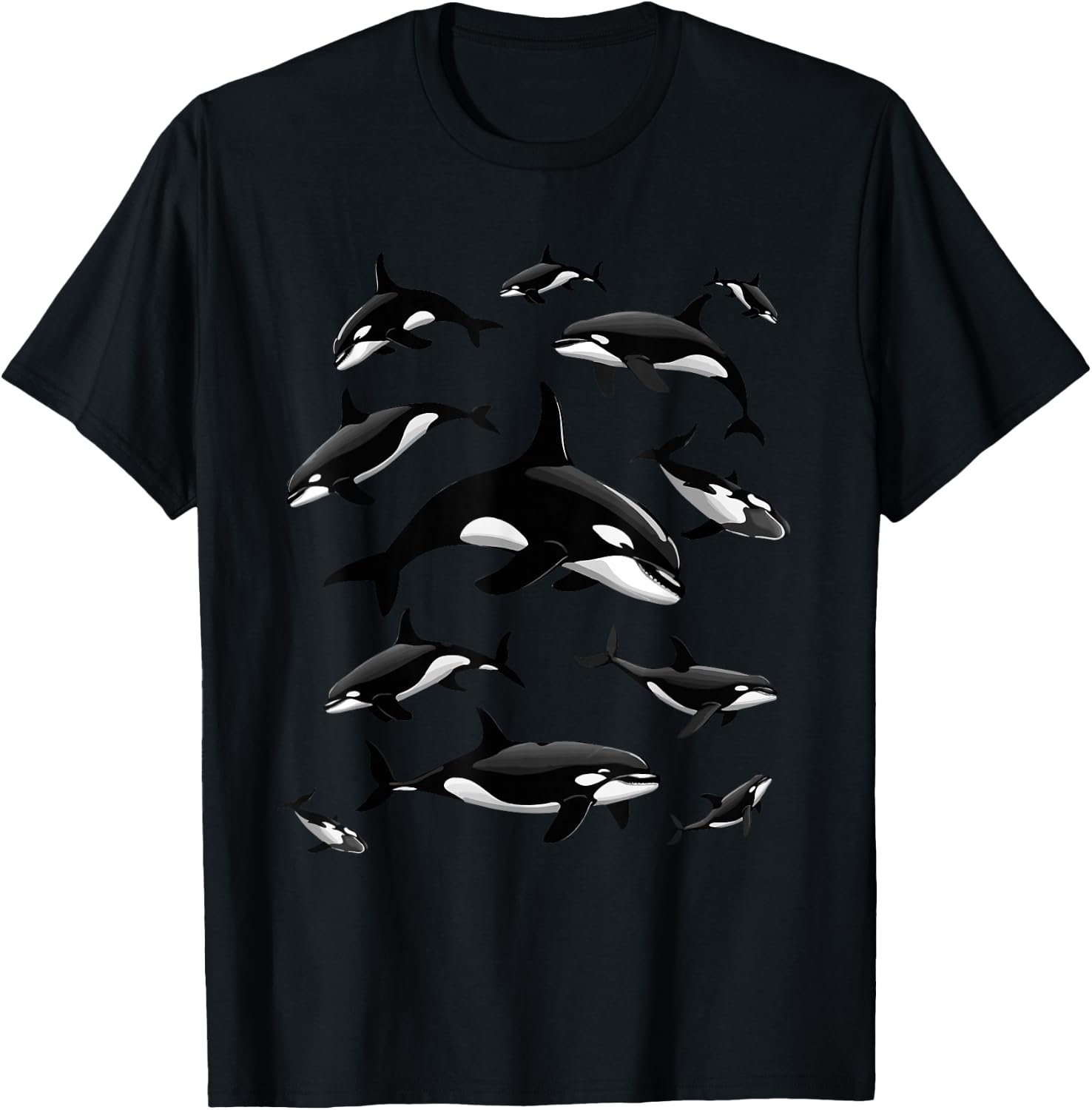 Cool Orca Art Women Kids Killer Whale Orca Lover T-Shirt - T-Shirt | Black