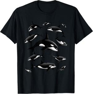 Cool Orca Art Women Kids Killer Whale Orca Lover T-Shirt - T-Shirt | Black