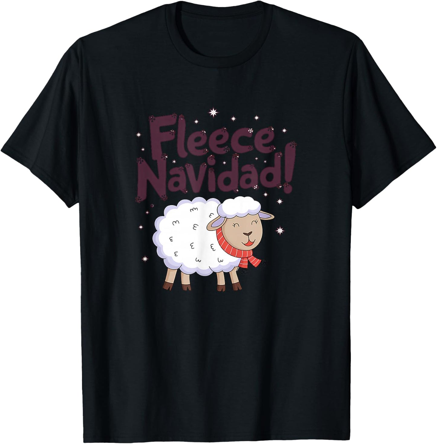 Fleece Navidad Funny Christmas Sheep Festive T-Shirt - T-Shirt | Black