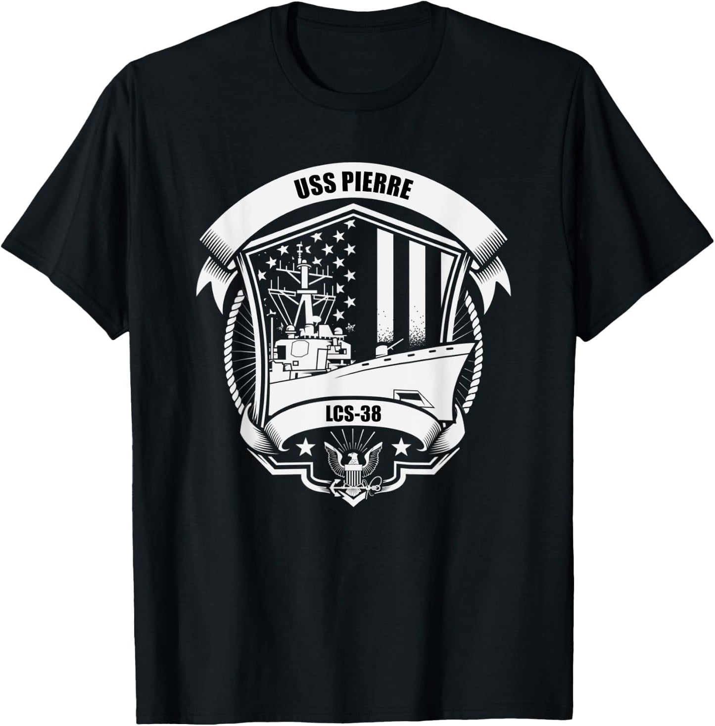 USS Pierre LCS-38 T-Shirt - T-Shirt | Black