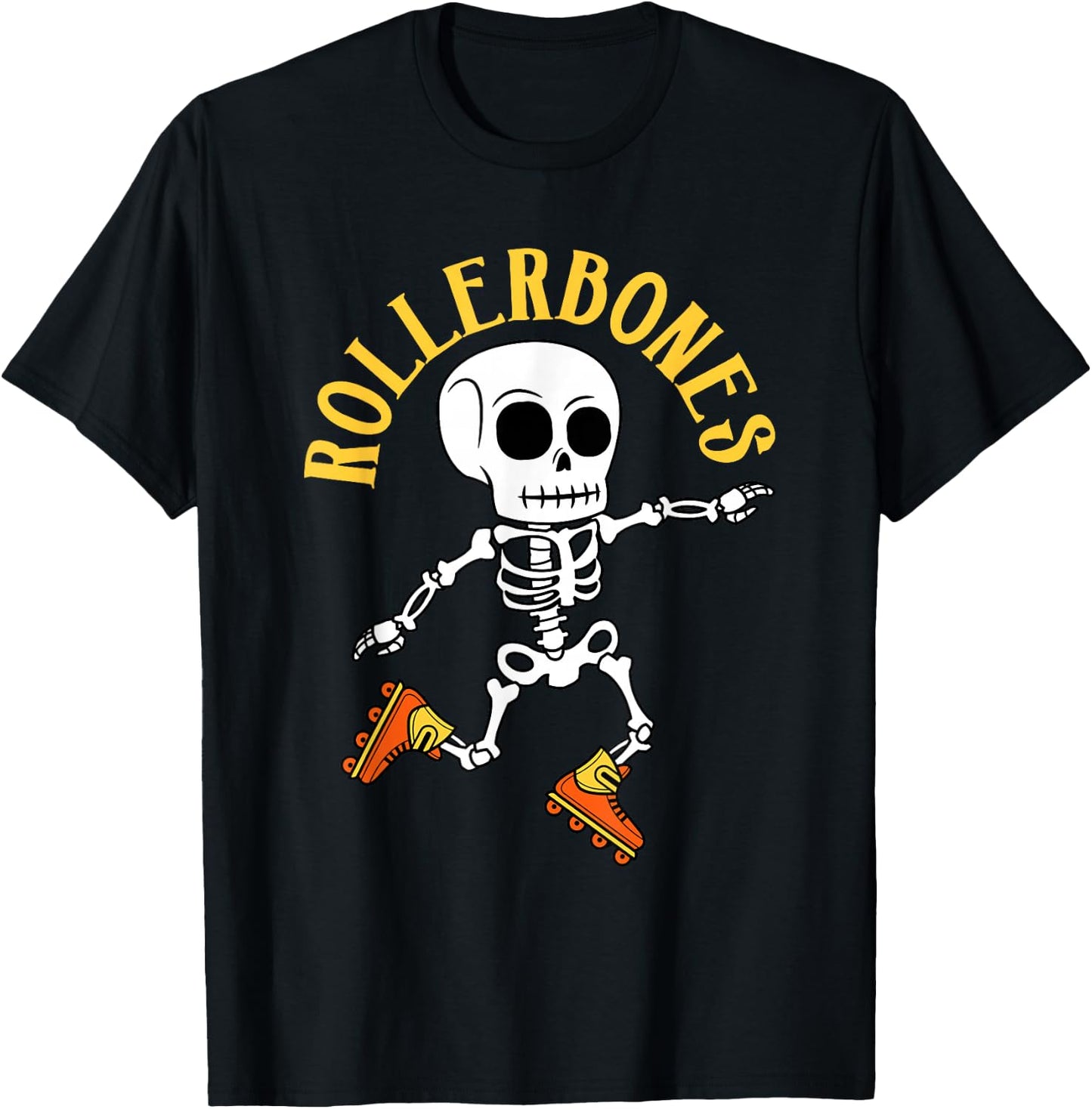 Rollerbones Funny Roller Skating Dancing Skeleton Gift Men T-Shirt - T-Shirt | Black
