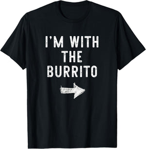 I’m with The Burrito Funny Halloween Couple Costume T-Shirt - T-Shirt | Black