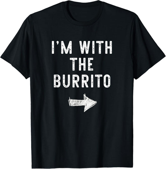 I’m with The Burrito Funny Halloween Couple Costume T-Shirt - T-Shirt | Black