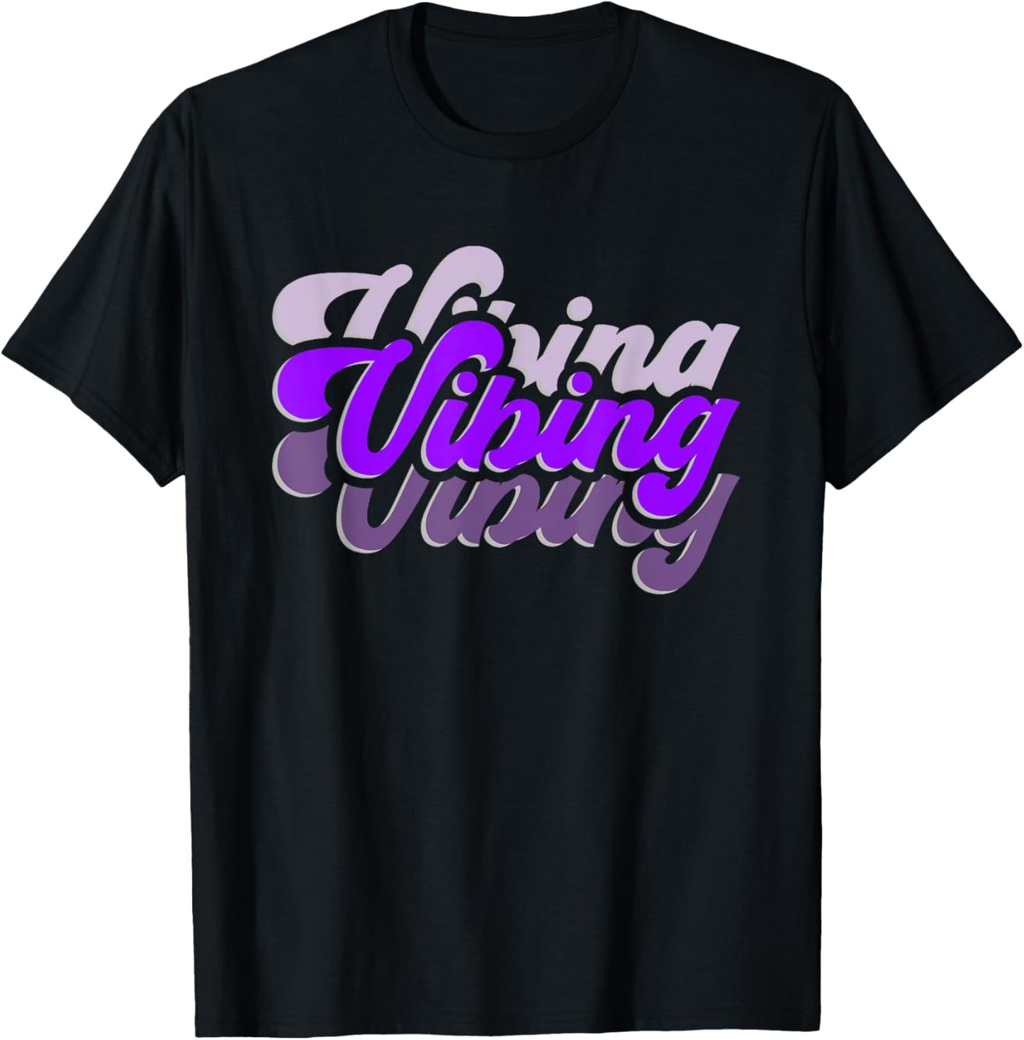 Purple Vibing Purple Vibes Color Graphic T-Shirt - T-Shirt | Black