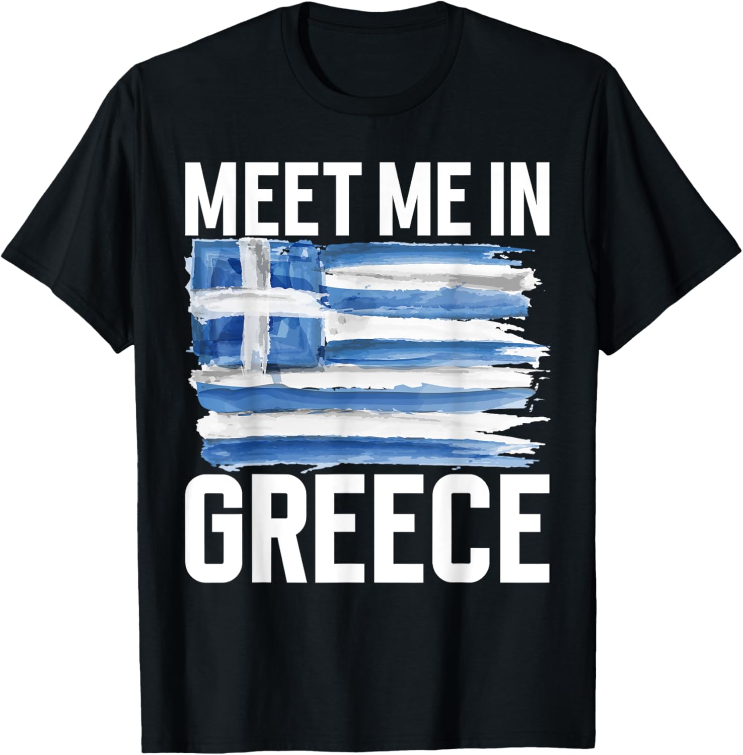 Meet me in Greece Greek T-Shirt - T-Shirt | Black