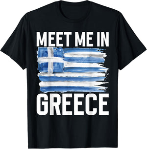 Meet me in Greece Greek T-Shirt - T-Shirt | Black