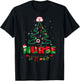 Nurse Christmas Stethoscope Tree Nurses Xmas Pajamas T-Shirt - T-Shirt | Black